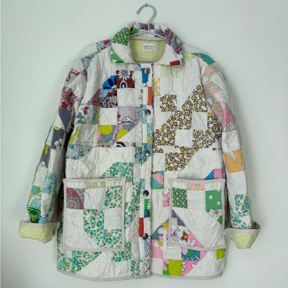 ⭐️ 2. Handmade Quilted Jacket -KALEIDOSCOPE- Vintage Blacket Ucycled